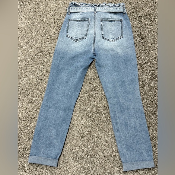 Ashley Mason High Rise Light Blue Jeans with Tie Waist - Picture 2 of 6